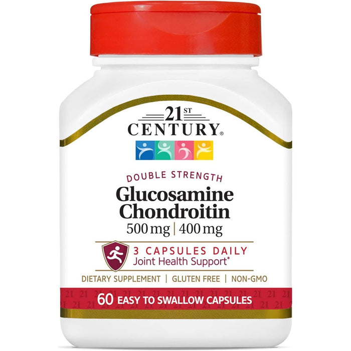 21st Century Glucosamine Chondroitin – Double Strength (500 mg / 400 mg, 60 Capsules) by Pasteur Pharmacy