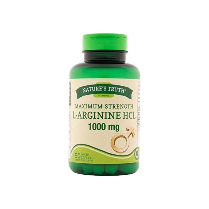 Nature's Truth Vitamins, Maximum Strength L-Arginine HCL, 1,000 Mg, 50 Coated Caplets by Pasteur Pharmacy