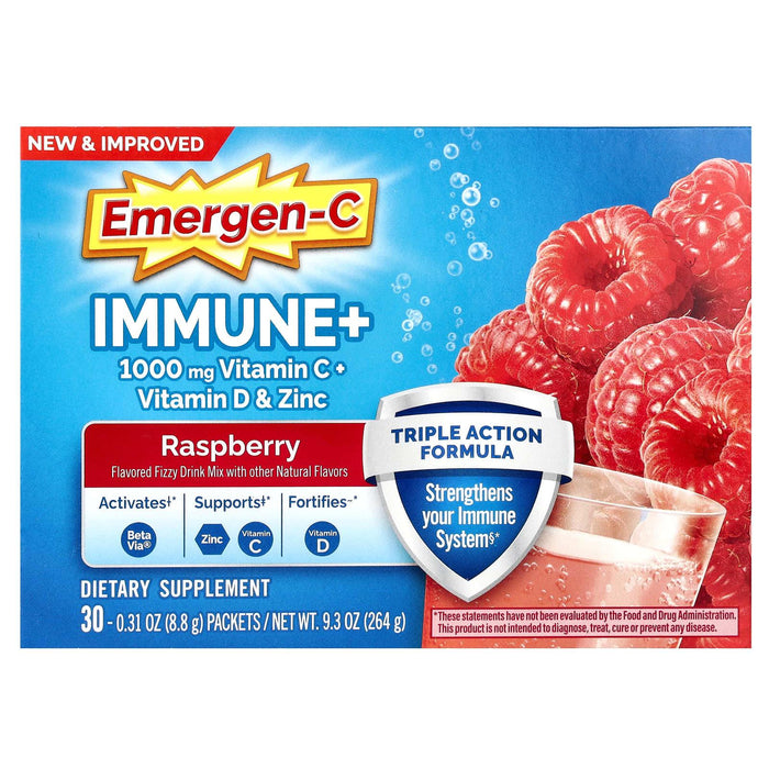 Emergen-C Immune Support+ Fizzy Drink Mix Raspberry 30Ct by Pasteur Pharmacy