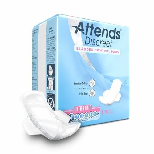 Attends Discreet Ultra Thin Bladder Control Pads Light Absorbency 9 Inch Length, Count Of 20 by Pasteur Pharmacy