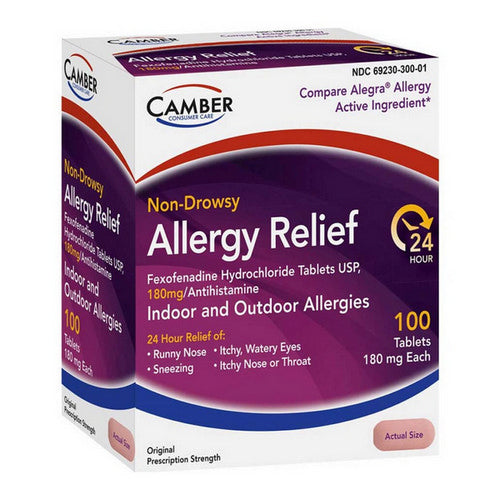 Camber Fexofenadine Hydrochloride, Allergy Relief 180mg, 100ct by Pasteur Pharmacy