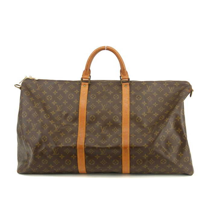 Louis Vuitton Monogram Canvas Brown Keepall 60 Bandouliere Boston Bag #3456 by Bolt Boutique