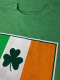 Ireland Flag with Shamrock T-Shirt - Green by Tee Luv