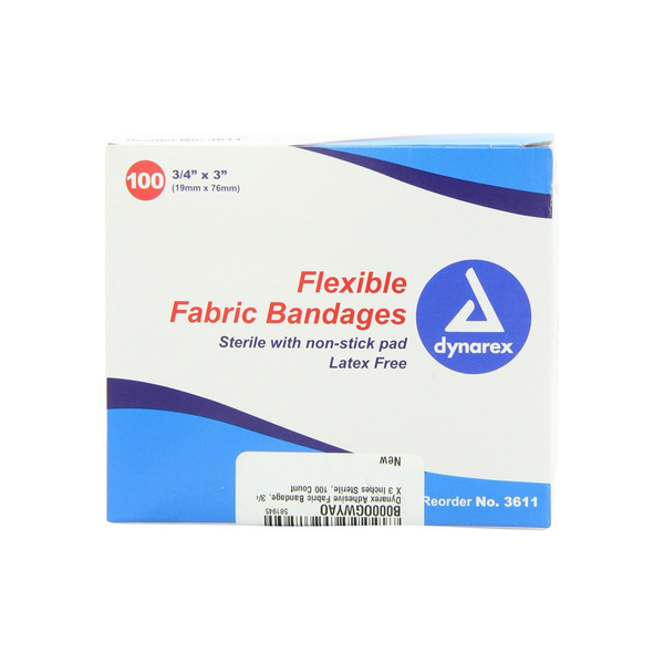 Dynarex Adhesive Fabric Bandages Sterile 3/4" X 3" by Pasteur Pharmacy