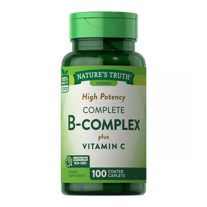Nature's Truth B-Complex Plus Vitamin C (Complete High Potency - 100 Caplets) by Pasteur Pharmacy