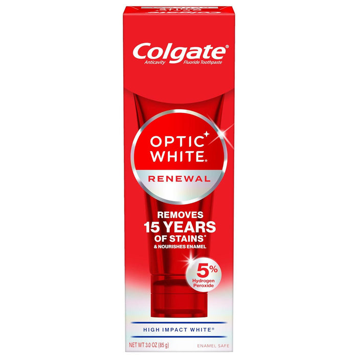 Colgate Optic White Toothpaste, Fluoride, Anticavity, Renewal, 3 Ounce by Pasteur Pharmacy