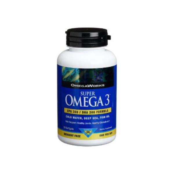 OmegaWorks Super 3 – EPA 300 / DHA 200 Formula (50 Softgels) by Pasteur Pharmacy