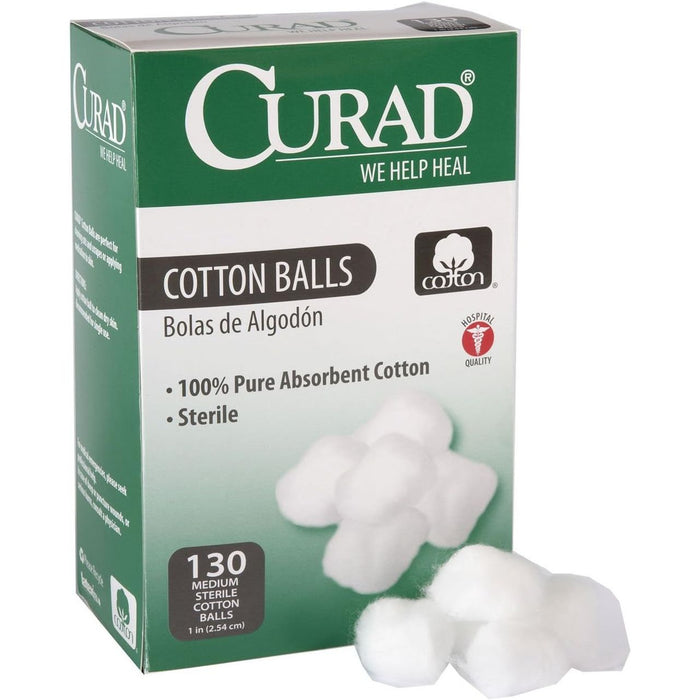 Curad Sterile Cotton Balls, 1", 130/Box by Pasteur Pharmacy