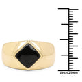 14K Yellow Gold Plated 2.00 Carat Genuine Black Onyx .925 Sterling Silver Ring by Bids.com