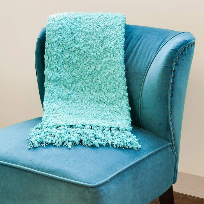 TRP 1 Piece Casual Transitional Popcorn Style Pool Blue Throw Blanket Microfiber Acrylic Victorian Classic Textured Woven Throw Blanket All Season Comfy Bedding Couch Sofa & Bed Blanket by Pasteur Pharmacy