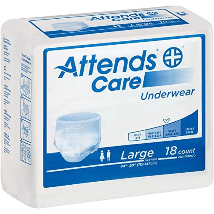 Attends Care Underwear - Heavy Absorbency, Large (72 Count / 4 Packs of 18) by Pasteur Pharmacy