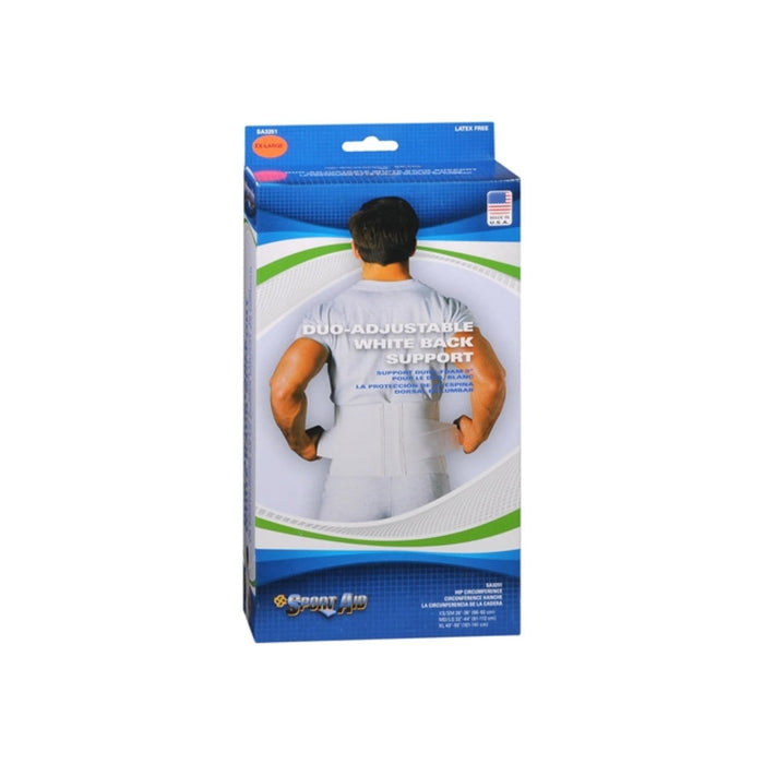 Sport Aid Duo-Adjustable Back Support – White (M/L) by Pasteur Pharmacy