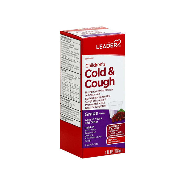 Leader Children's Liquid Cold & Cough Grape - 4 Fl Oz by Pasteur Pharmacy