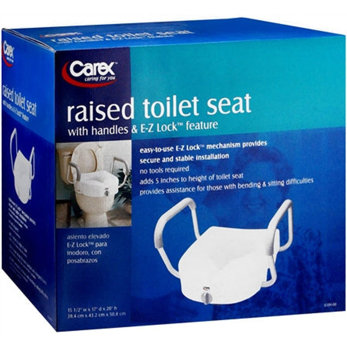 Carex E-Z Lock Raised Toilet Seat With Non-Adjustable Handles by Pasteur Pharmacy
