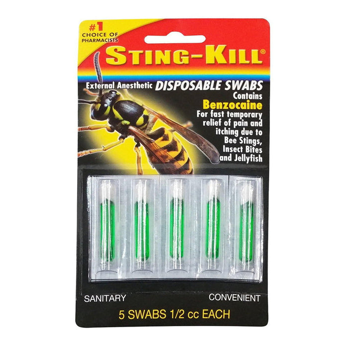 Sting-Kill External Anesthetic Swabs, Maximum Strength Pain & Itch Relief, 5 Count by Pasteur Pharmacy