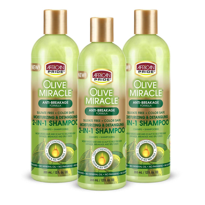 African Pride® Olive Miracle® 2-in-1 Shampoo & Conditioner (Anti-Breakage Formula) by Pasteur Pharmacy