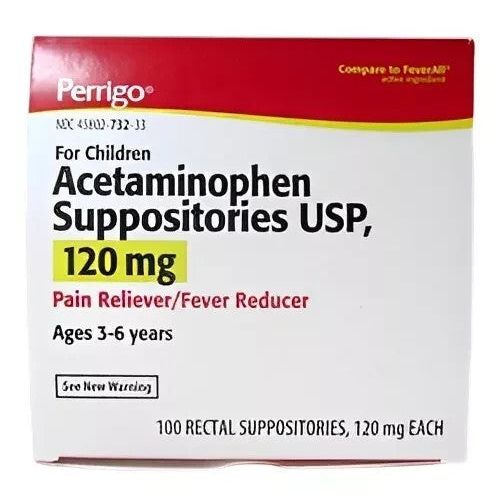 Perrigo Acetaminophen Rectal Suppositories 120mg 100ct by Pasteur Pharmacy