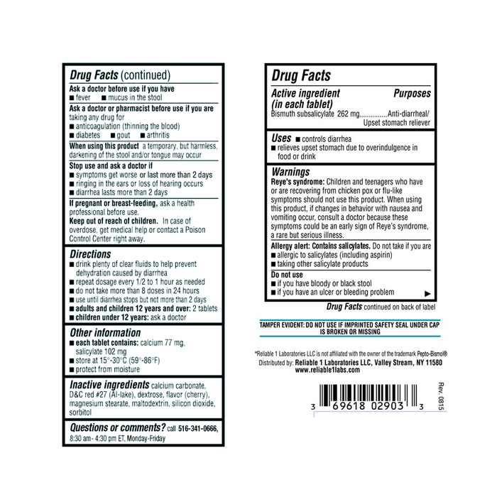 Bismuth Subsal Cw 262mg, 30 by Pasteur Pharmacy