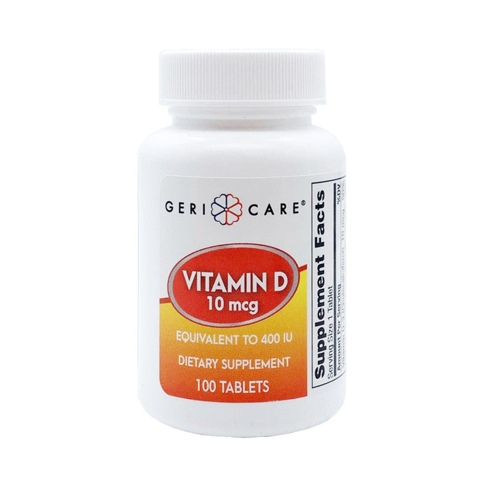 Geri-Care McKesson Vitamin D Supplement 400 IU Tablets, 100EA Per Bottle by Pasteur Pharmacy