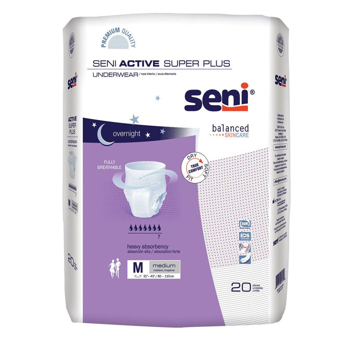Seni Active Super Plus Disposable Underwear Pull On With Tear Away Seams Medium, S-ME20-AP1, Heavy by Pasteur Pharmacy