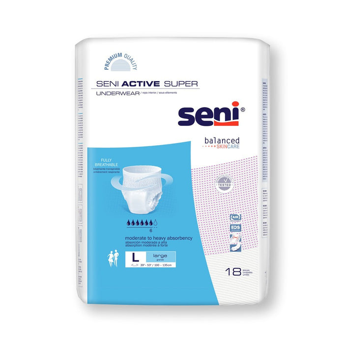 Seni Active Super Disposable Underwear Pull On With Tear Away Seams Large, S-LA18-AS1, Moderate To Heavy by Pasteur Pharmacy