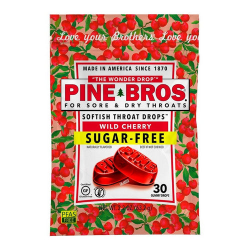 Pine Bros. Sore Throat Softish Drops Wild Cherry Sugar Free by Pasteur Pharmacy