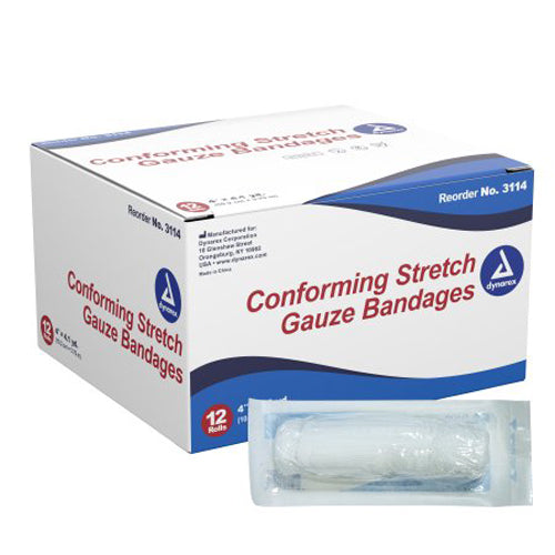 Dynarex Stretch Gauze Bandage Roll, Sterile, 4", Box/12 by Pasteur Pharmacy