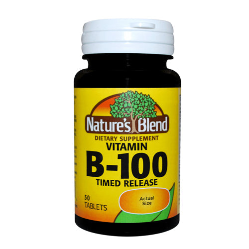 Nature's Blend® B-100 Complex – Timed Release – 50 Tablets by Pasteur Pharmacy
