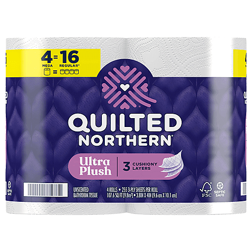 Quilted Northern Bathroom Tissue, Unscented, Mega Rolls, 3 Ply by Pasteur Pharmacy