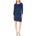NY Collection Womens Petites Grommet Ribbed Trim Sweaterdress, Petite Medium by Vanessa Jane