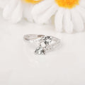 1.10 Ct Trillon Cut Light Blue Aquamarine V-Prong Rhodium Over Silver Dual Stone Bypass Ring by Fine Color Jewels