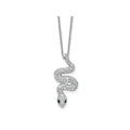 Black and White CZ Snake Necklace by Fine Color Jewels