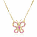 Ruby Butterfly Necklace by Fine Color Jewels