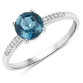 1.05 Carat Genuine London Blue Topaz and White Diamond 14K White Gold Ring by Bids.com