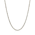 2.0mm 14k White Gold Solid Diamond Cut Rope Chain by Bids.com