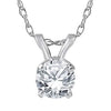 3/4Ct Round Cut Diamond Solitaire Pendant 14K White Gold