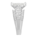 14K White Gold 2.0 Cttw Mixed-Cut Diamond Rectangle Invisible-Set Composite Cluster Ring with Bar- and Channel-Set Band (H-I Color, SI2-I1 Clarity) - Size 5 by Bids.com