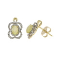 .17ct Opal Diamond Earrings 14KT Yellow Gold by Bids.com