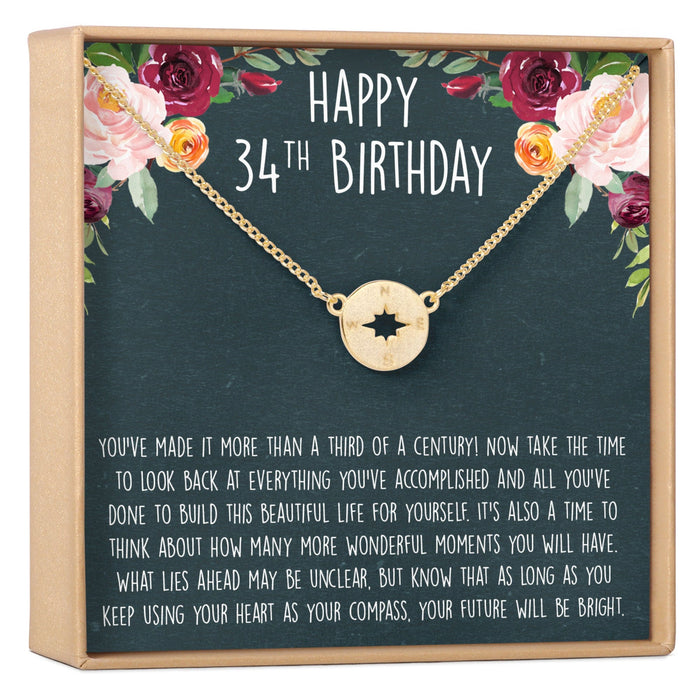 34th Birthday Necklace by Dear Ava