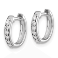 14k White Gold Diamond Hinged Hoop Earrings by Fine Color Jewels