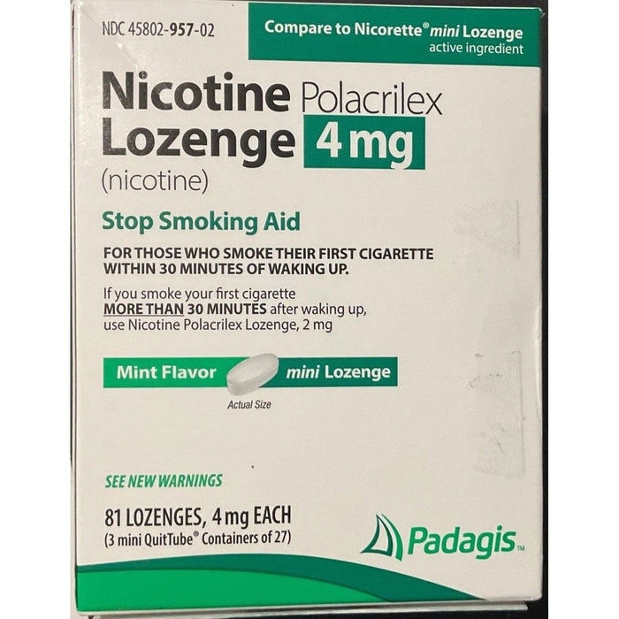 1 Box 81pc 4mg Mint Nicotine Lozenges (3 Bottles Of 27ea) FREE Same Day by Pasteur Pharmacy