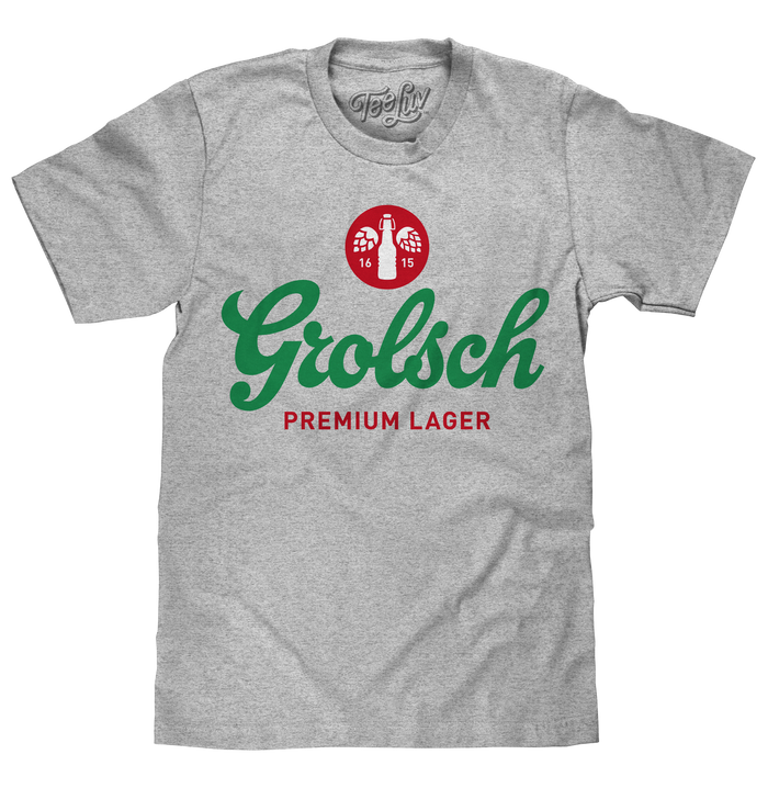 Grolsch Premium Lager Logo T-Shirt - Gray by Tee Luv