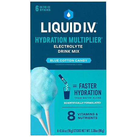 Liquid I.V. Hydration Multiplier Powdered Electrolyte Drink Mix Blue Cotton Cand by Pasteur Pharmacy