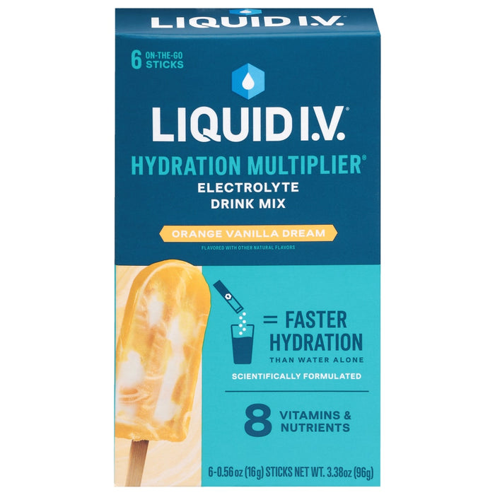 Liquid I.V. Hydration Multiplier Electrolyte Orange Vanilla Dream Drink Mix Packets by Pasteur Pharmacy