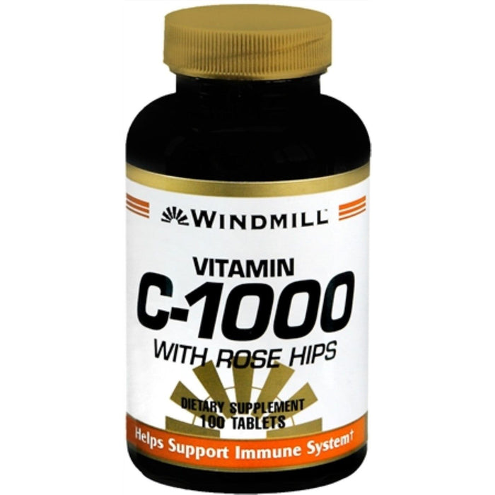 Windmill Vitamin C-1000 With Rose Hips - 100 Tablets by Pasteur Pharmacy