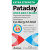 Pataday Alcon Once Daily Eye Allergy Itch Relief, Extra Strength - 2.5 Ml
