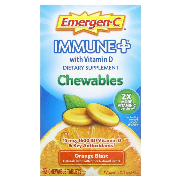 Emergen-C Immune Support+Chewable Tablets Orange Blast - 42ct by Pasteur Pharmacy