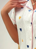 Vanessa Jane Womens Heart Print Pajamas Set, Size Large/8-10 by Vanessa Jane