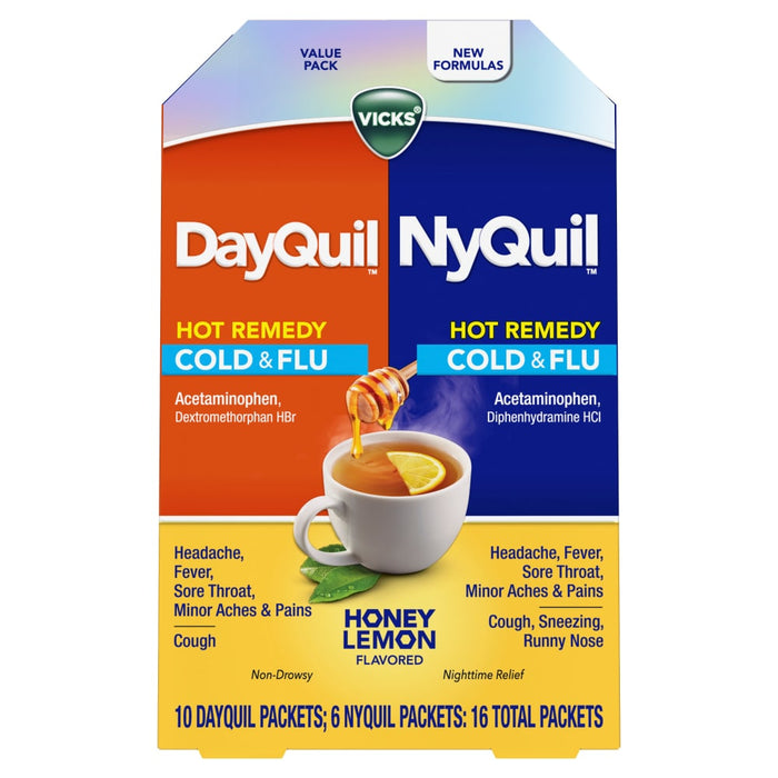 Vicks DayQuil NyQuil Honey Lemon Flavored Multi-Symptom Response Packets by Pasteur Pharmacy