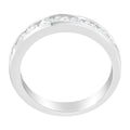 IGI Certified 1.0 Cttw Diamond 18K White Gold Channel-Set Half-Eternity Band Wedding Ring (E-F Color, I1-I2 Clarity) - Size 5-1/2 by Bids.com